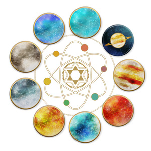 太陽系８惑星と冥王星缶バッジ（全９種）