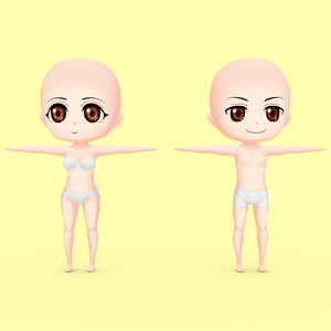 Chibi 手描き・リグ設定済みちびキャラ