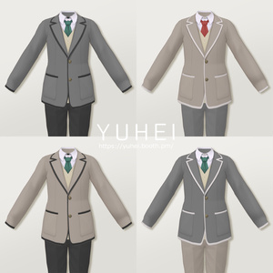 【VRoid】ブレザー制服セット（女子用/男子用）|School uniform set [blazer] (for girls&boys)【VRoid β & stable ver.】