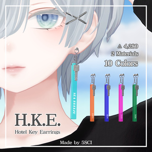 H.K.E.-Hotel Key Earrings- 【3Dモデル】