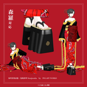 【3アバター対応】三枚歯高下駄 花九曜【3Dモデル】 缩略图 5