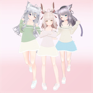 【11アバター対応】オフショルニット うららかコーデ 缩略图 3