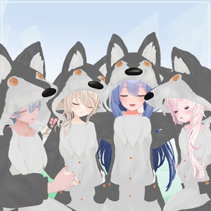 【21アバター対応】ゆるオオカミパジャマ 缩略图 8
