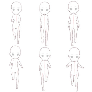 【トレス素材】3.5頭身ミニキャラクター歩く走るポーズ集