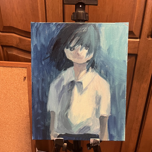 額付き水彩原画〈さよなら桜並木〉/はがきサイズ 額付き水彩原画〈さよなら桜並木〉/はがきサイズ