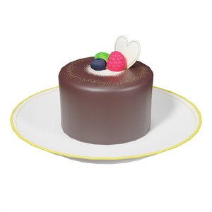 チョコケーキ＆プレート / Chocolate cake & Plate