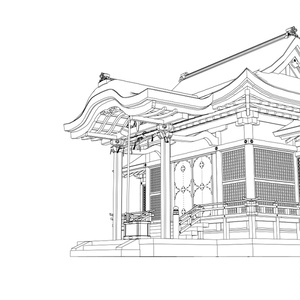clipstudio用3D　神社（拝殿） 缩略图 3