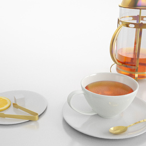 3D モデルデータ　tea_cup_set01