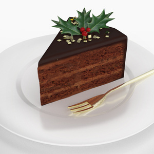 3D モデルデータ　chocolate_cake01