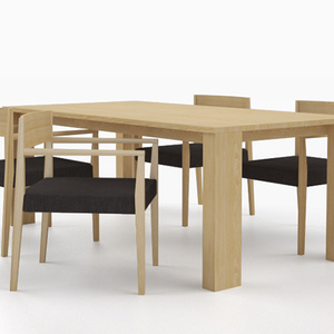 3D モデルデータ　dining table set02