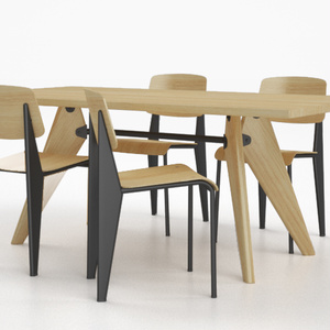3D モデルデータ　dining table set04