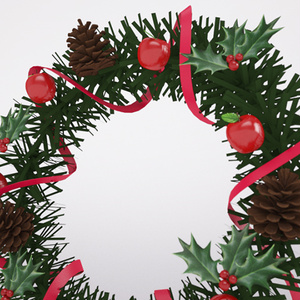 3D モデルデータ　Xmas_wreath02