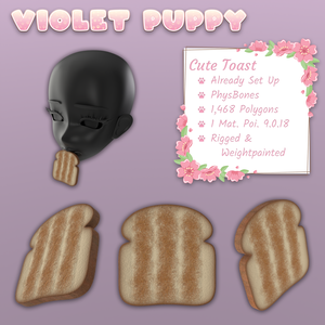 Realistic Cute Toast! | PhysBones! | Already Setup!