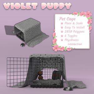Comfy Pet Cage | World Constraint & PhysBones Interaction! | Easy To Install + Tutorial | Already Setup!