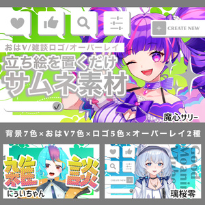 立ち絵を置くだけ 簡単 サムネイル素材【ロゴ・背景・おはV】
