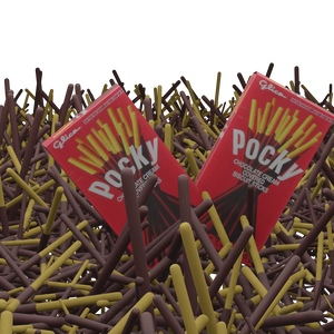 3d model of pocky Biscuit stick Chocolate/ ポッキー ビスケットスティック チョコレート made in the blender
