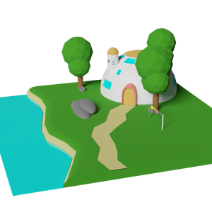 Lowpoly Son Gokus House From Dragon ball / 孫悟空の家 ドラゴンボール