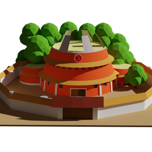 Lowpoly Hokage Tower From Naruto anime / 火影の塔 made In Blender 