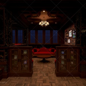 【Warudo/VRoom用3D背景データ】Vintage_Library Room 缩略图 3