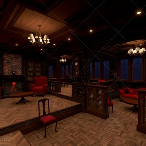 【Warudo/VRoom用3D背景データ】Vintage_Library Room 缩略图 2