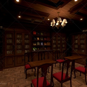 【Warudo/VRoom用3D背景データ】Vintage_Library Room 缩略图 4