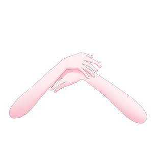 抱っこする手