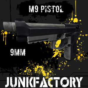 【VRChat想定】9㎜ M9 Pistol、ワールド固定、射撃などのギミック付き