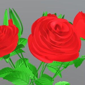 ３Ｄモデル素材 『バラの花』（花咲きアニメーション付き）