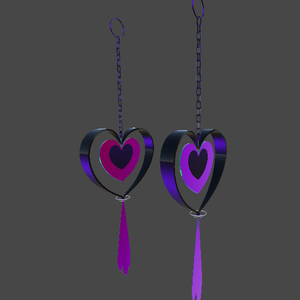 Heart-shaped drop earrings耳坠