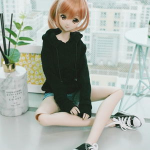 フード付きTシャツブラック 1/3 SD