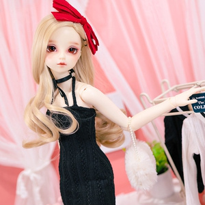 ホルターネックニットワンピースセットブラック 1/3 SD