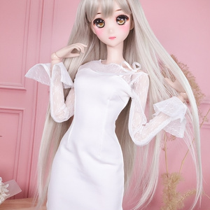 スリムロングワンピースホワイト 1/3 SD