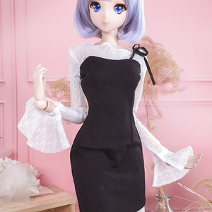 スリムロングワンピースブラック 1/3 SD