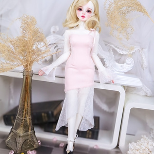 スリム ロングワンピースピンク1/4 USD