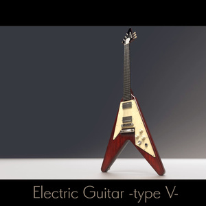 エレキギター　Vタイプ【3Dモデル】