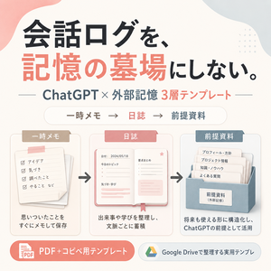 ChatGPTの会話が消えても困らない 外部記憶テンプレート