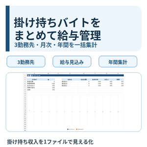 掛け持ちバイト・パート向け｜3勤務先まとめ給与管理Excel