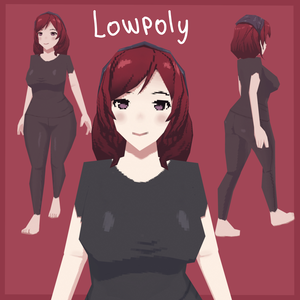 [3D Model] Low Poly Anime Housewife Character