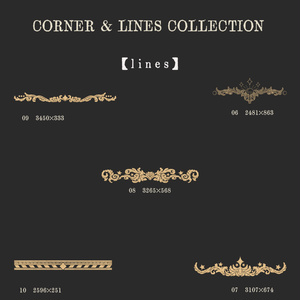 ビンテージリボンのフレーム素材セット - Collection of old ribbons