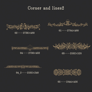 ビンテージリボンのフレーム素材セット - Collection of old ribbons
