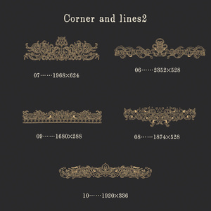 ビンテージリボンのフレーム素材セット - Collection of old ribbons