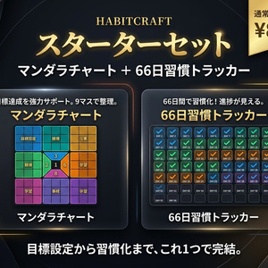 【スターターセット】マンダラチャート ＋ 66日習慣トラッカー｜目標設定から習慣化まで完結