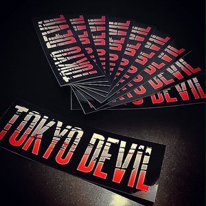 TOKYO DEVIL RED STICKER - 東京 デビル ステッカー / ギター ベ ース