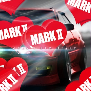MARK 2 HEART RED STICKER - マーク2 ハート レッド ステッカー / TOYOTA 豊田 トヨタ JZX100 JZX90 1JZ JDM ドリフト