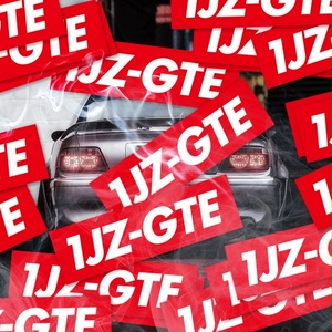 1JZ-GTE RED STICKER  - ステッカー / JDM USDM CHASER MARK2 CRESTA CROWN カスタム ドリフト
