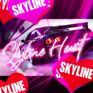 SKYLINE HEART RED STICKER - スカイライン ハート レッド ステッカー / NISSAN GTR 日産 JDM  ドリフト カスタム