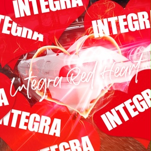 INTEGRA HEART RED STICKER - インテグラ ハート レッド ステッカー / HONDA 峠 JDM  カスタム