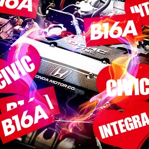 B16A RED STICKER - VTEC レッド ステッカー / HONDA CIVIC シビック INTEGRA インテグラ CR-X ホンダ JDM 無限 USDM hellaflush