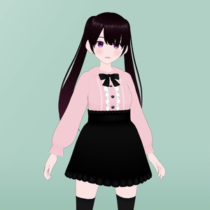 【vroid】地雷系ワンピース3色セット【衣装】