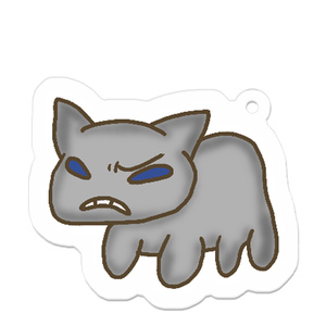 【くろねこ　りーちゃん】アクリルストラップ～おしりつままれ～